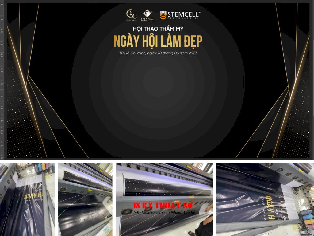 In backdrop sự kiện công ty, backdrop in hiflex đế xám 3.8zem (bạt dày 0.38mm) - INKTS873 - Ảnh: 1