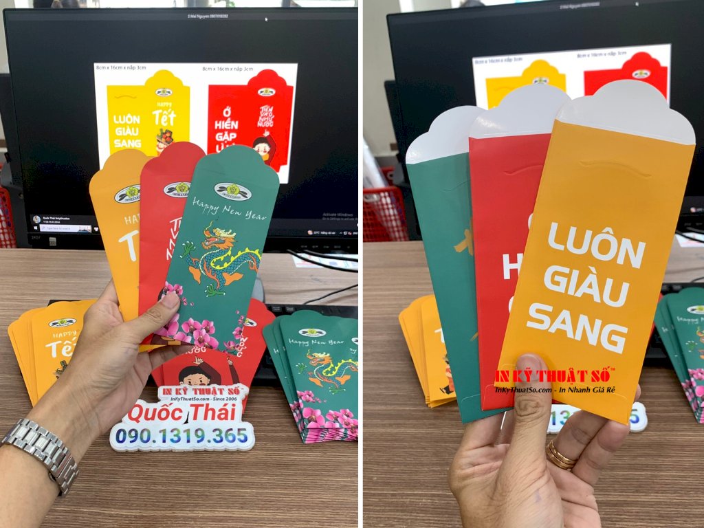 Đặt in bao lì xì theo yêu cầu cho công ty, in logo, màu sắc thương hiệu