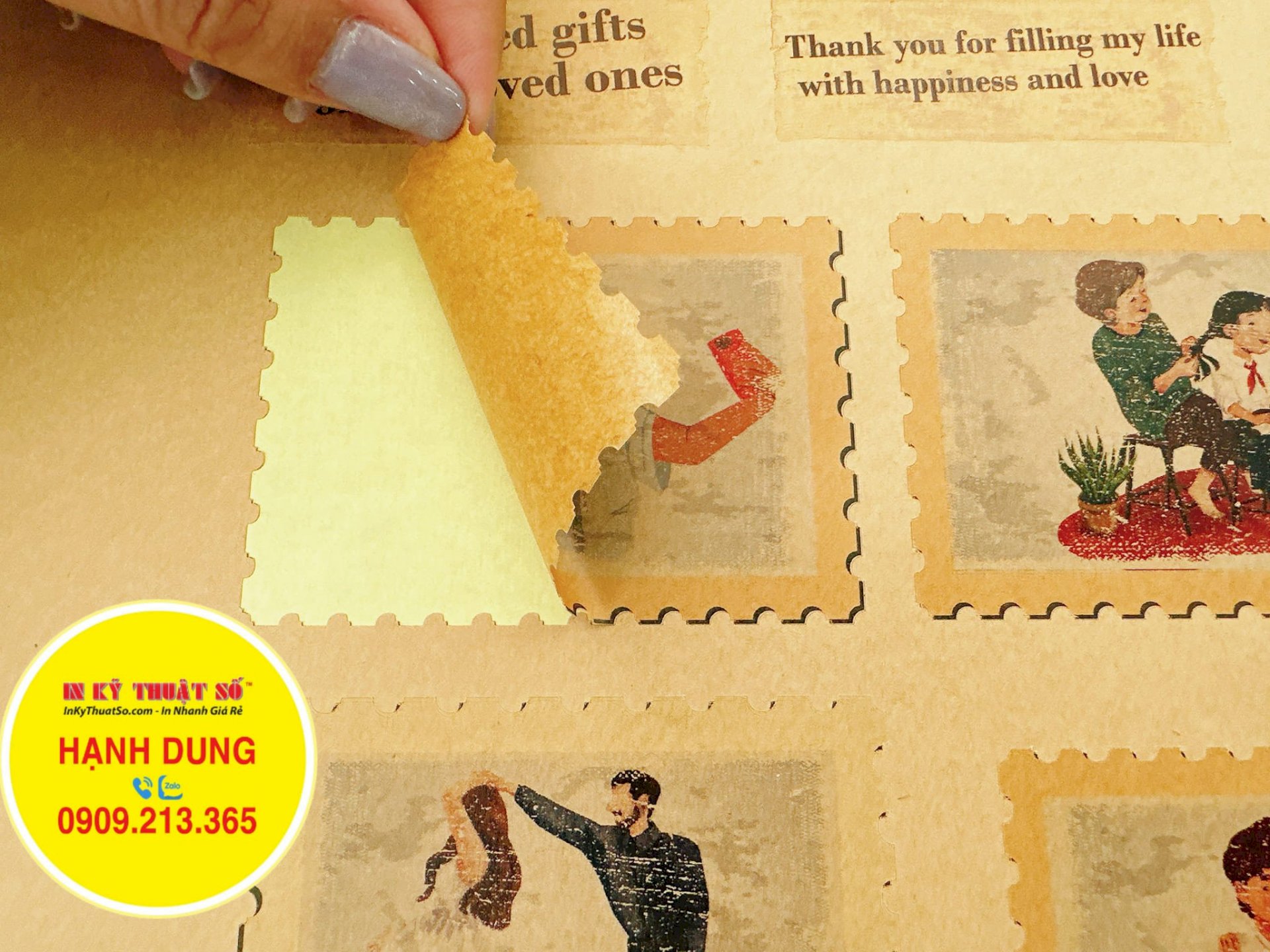 In tem nhãn Sticker Decal giấy Kraft dán bao thư - INKTS1339