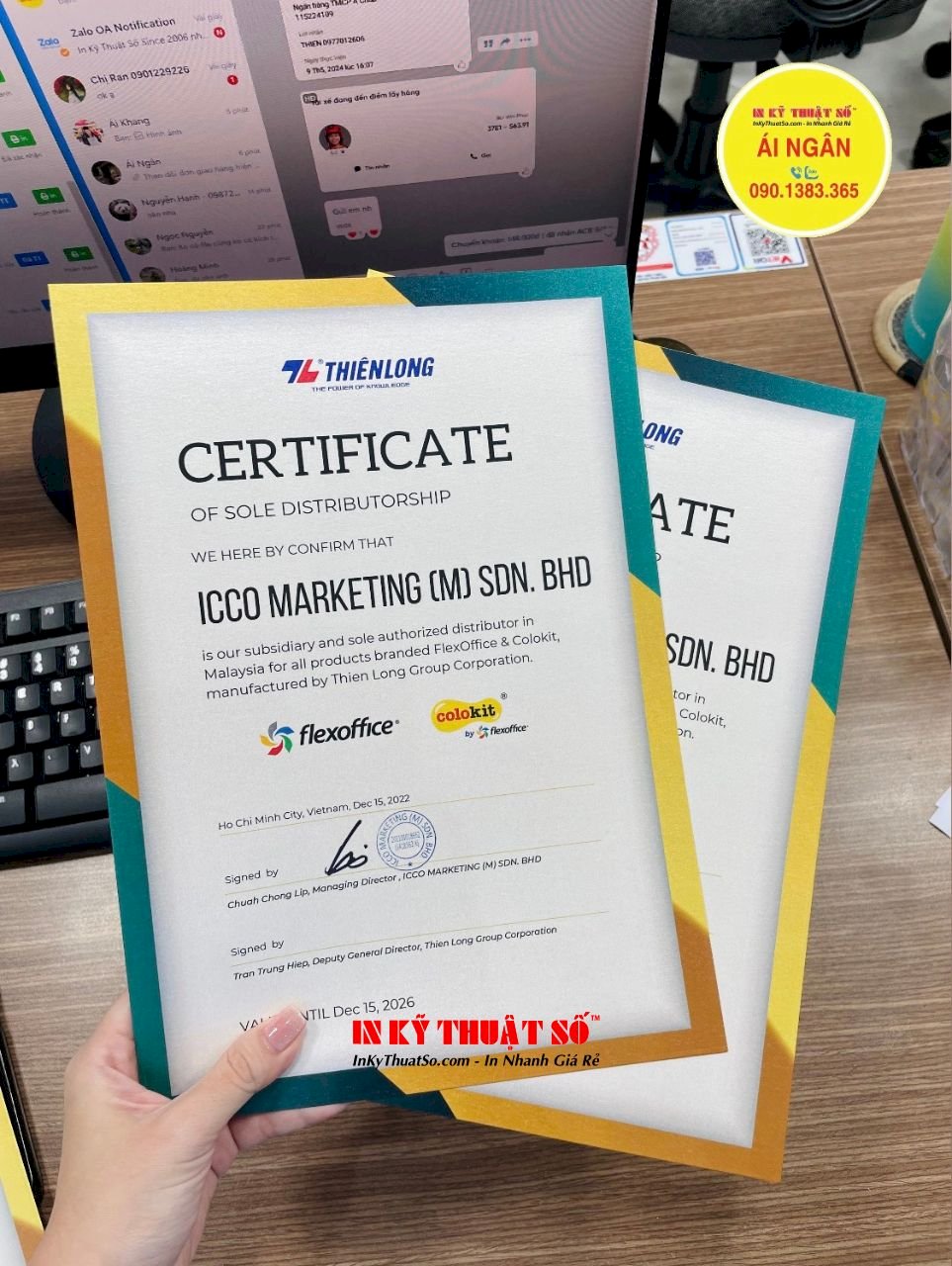 In giấy chứng nhận Nhà phân phối độc quyền bằng tiếng Anh Certificate ...