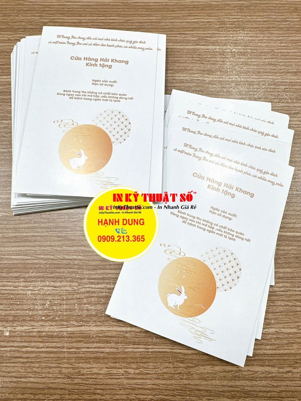 In thiệp Trung thu doanh nghiệp, in giấy B300gsm kích thước 8x12cm - Ảnh: 1