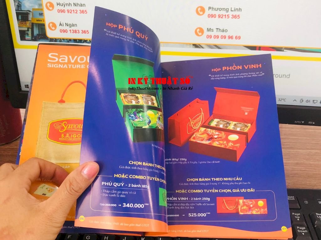 Thiết kế, in ấn catalogue, brochure bánh trung thu cho nhà hàng, quán bánh
