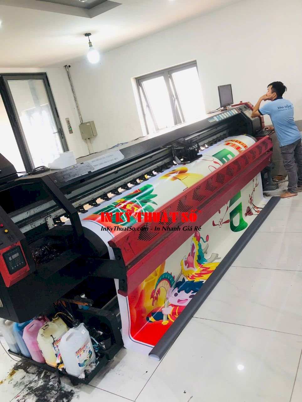 In phông nền backdrop tiệc tất niên Year End Party, in hiflex đế xám 3.8zem (bạt dày 0.38mm) - INKTS3053