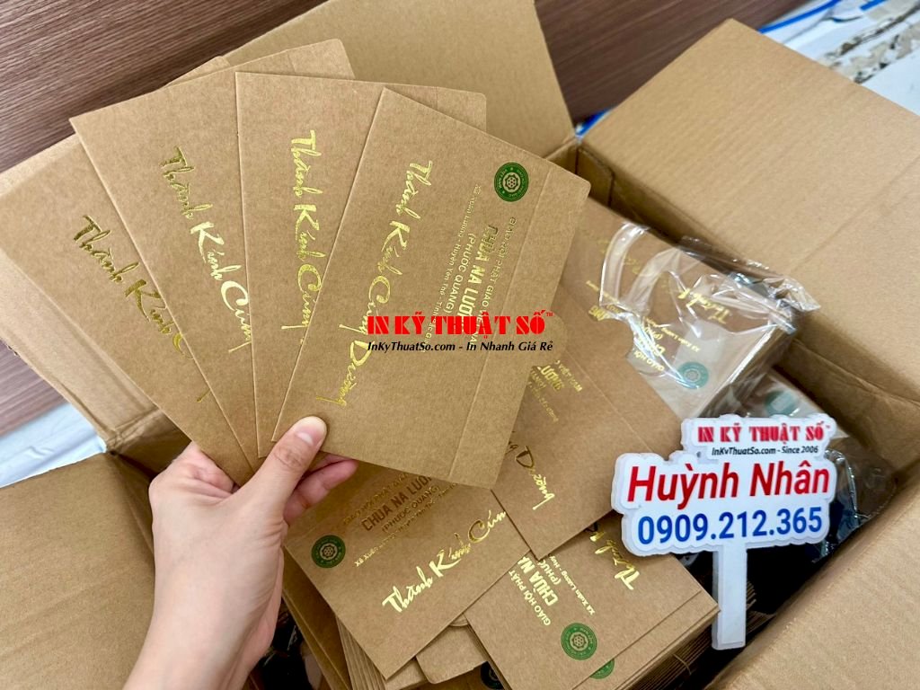In bao thư cúng dường giấy Kraft cho chùa - INKTS589 - Ảnh: 2