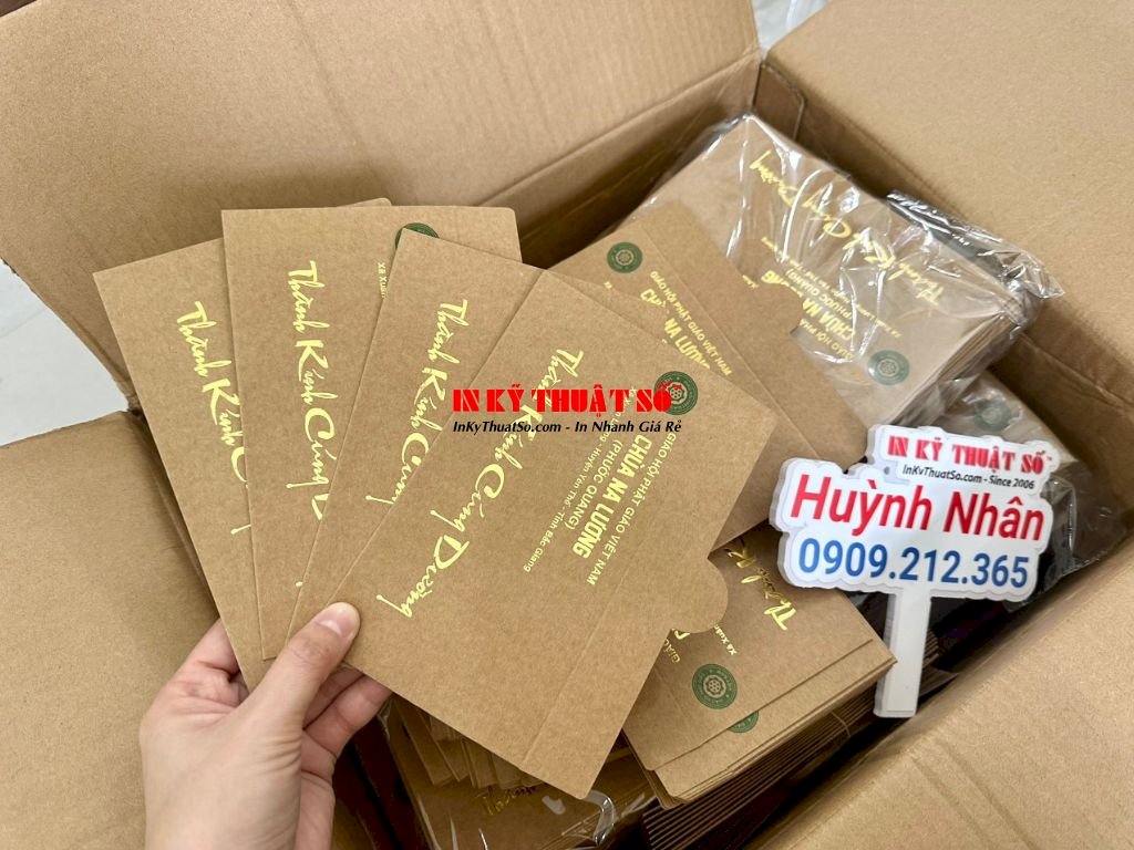 In bao thư cúng dường giấy Kraft cho chùa - INKTS589 - Ảnh: 3