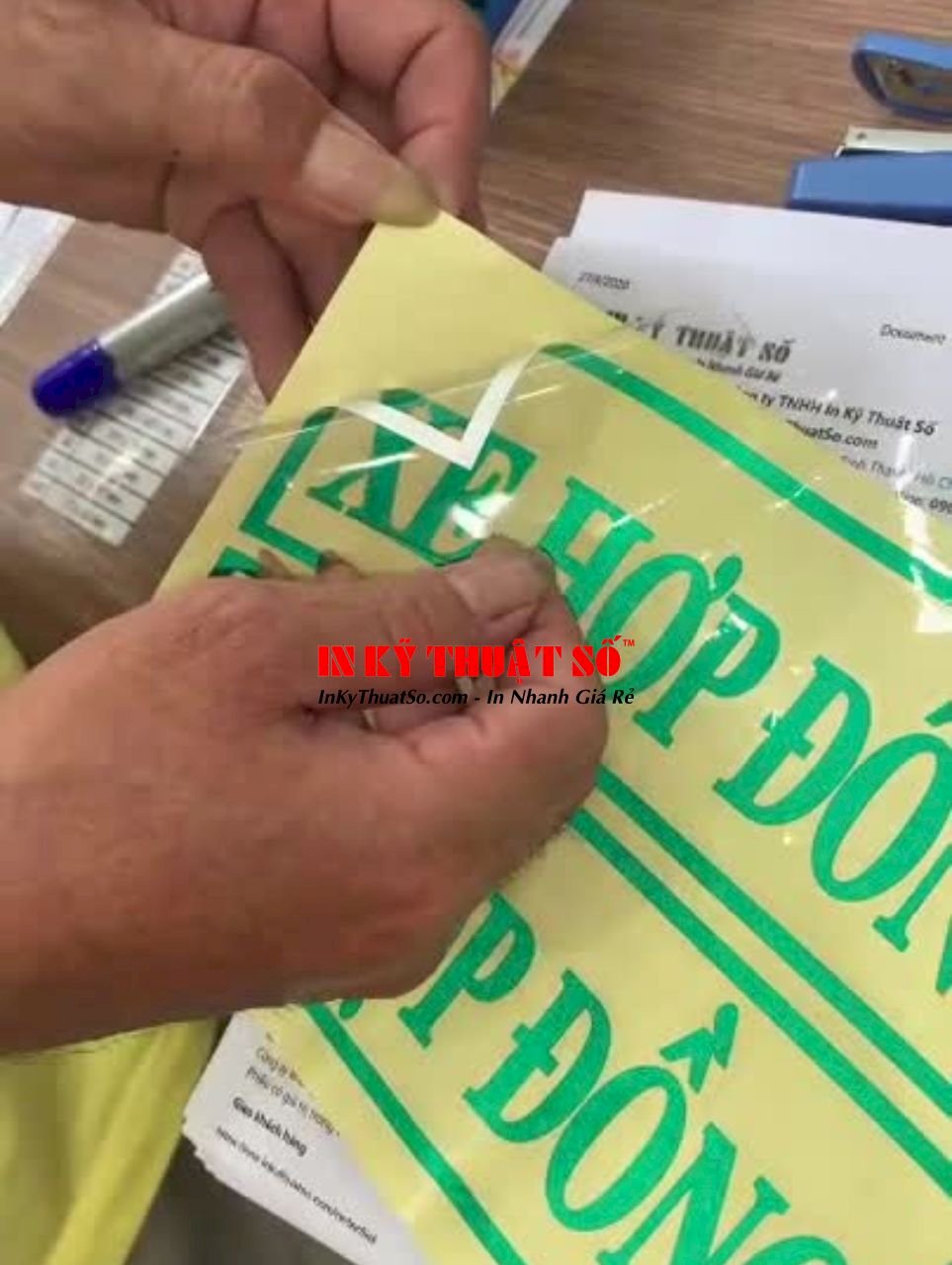 In decal phản quang màu xanh lá, xanh dương xe du lịch, xe hợp đồng