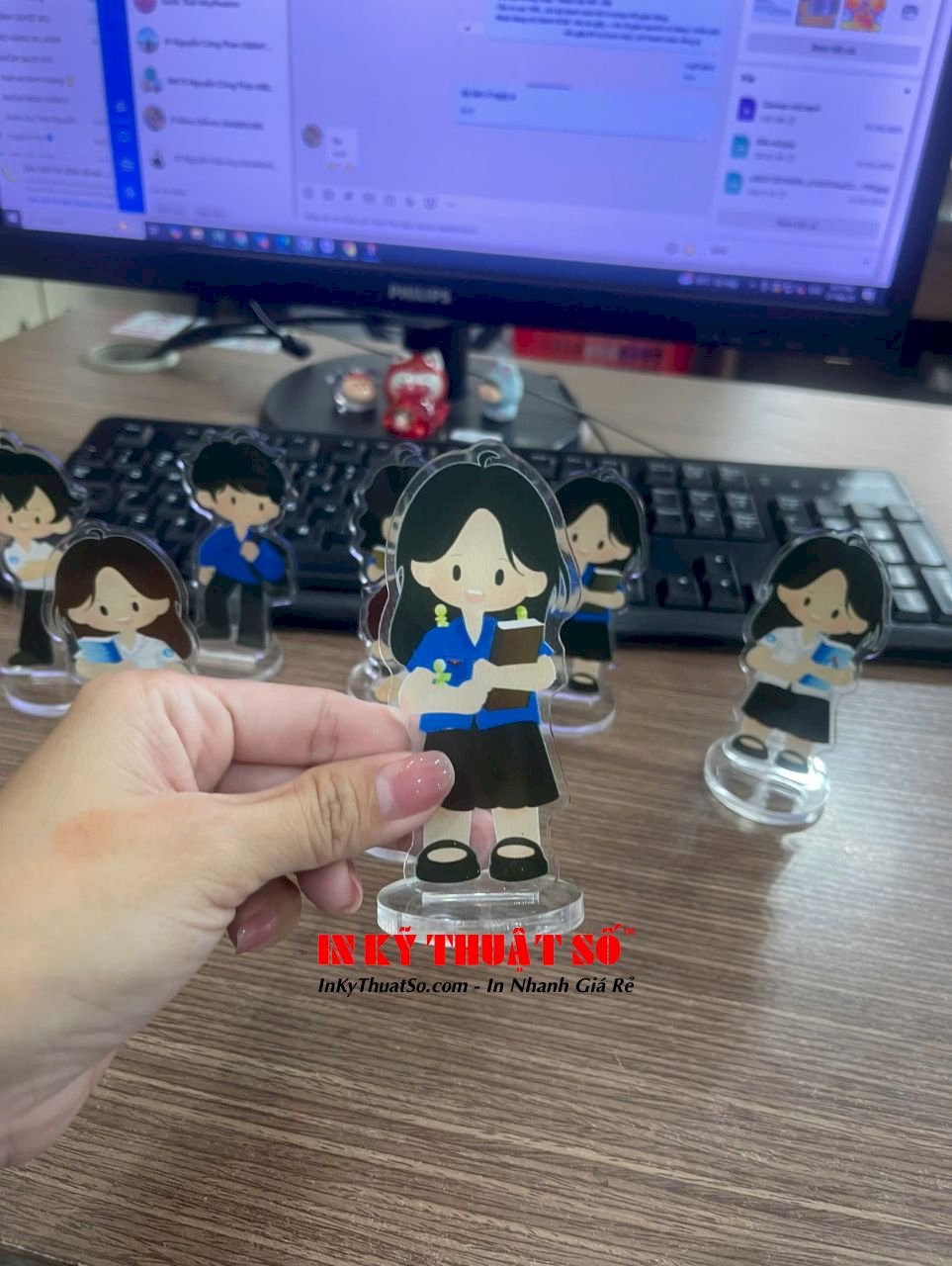 In standee mica để bàn chibi Đoàn Thanh Niên, cán bộ Đoàn viên - INKTS3139