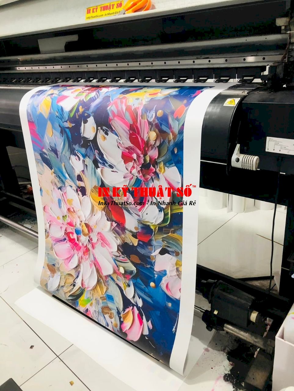 In tranh Canvas 3D nổi vẽ hoa phong cách sơn dầu, acrylic - INKTS3188