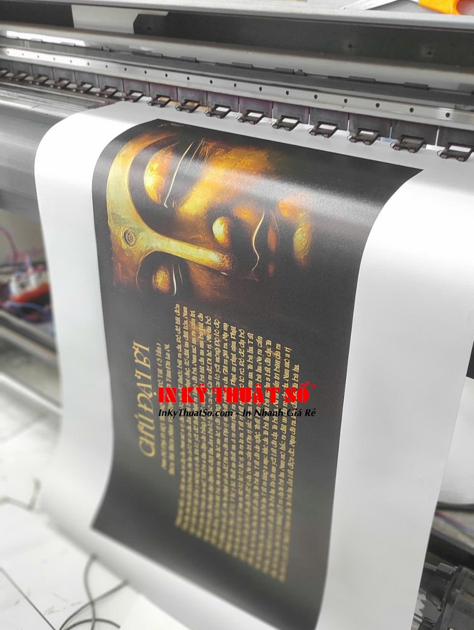 In tranh Phật Chú Đại Bi treo tường vải Canvas in mực dầu bóng - INKTS3224