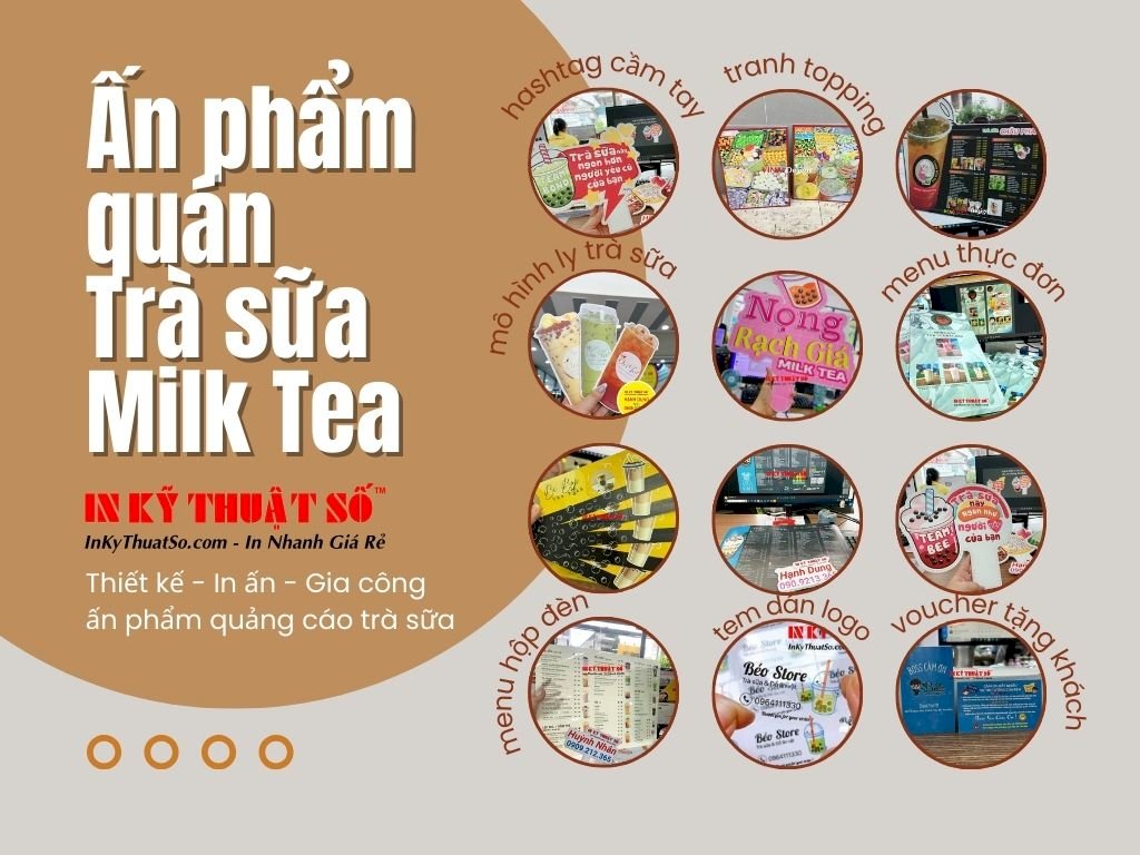Dịch vụ in ấn cho quán trà sữa, hồng trà, Milk Tea