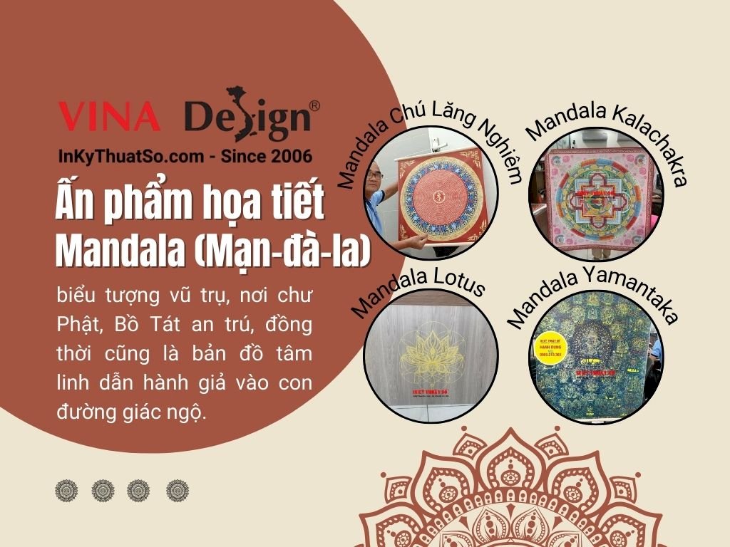 Top ấn phẩm họa tiết nghệ thuật Mandala Màndala Mạn-đà-la in theo yêu cầu tại In Kỹ Thuật Số Since 2006