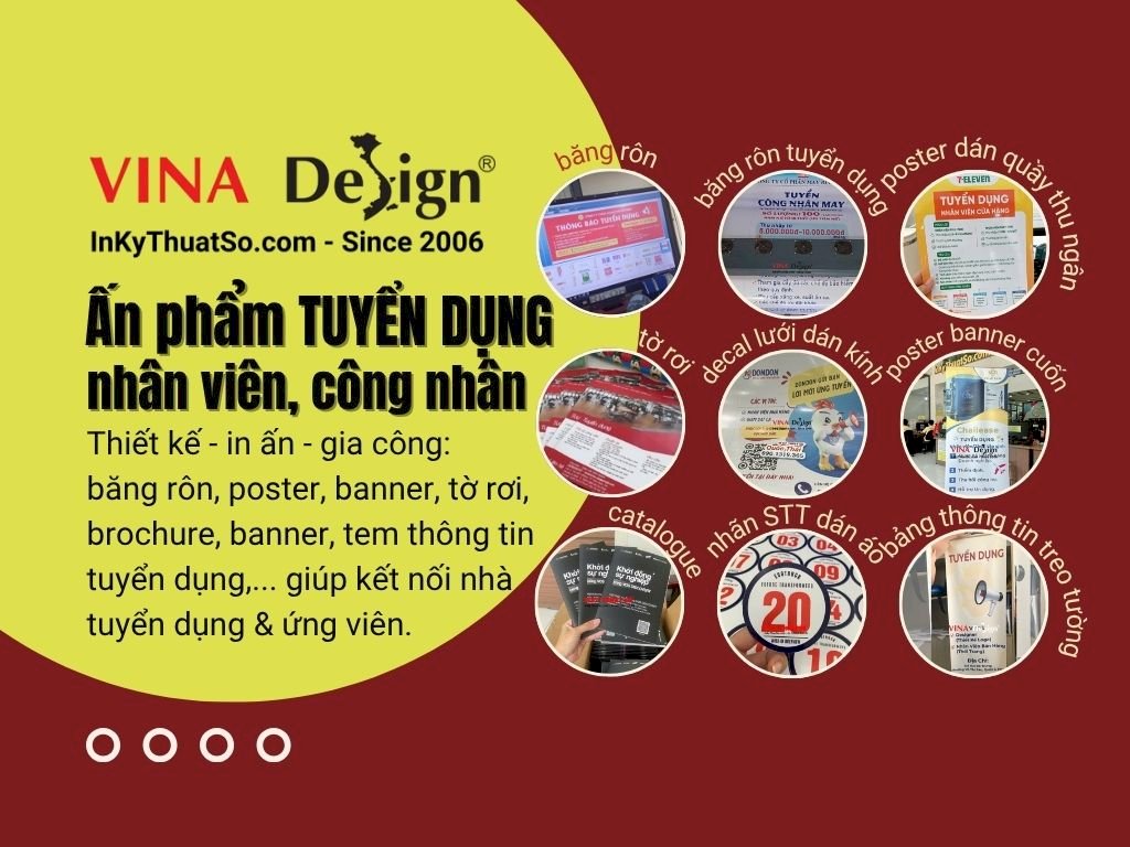 Top ấn phẩm Tuyển dụng việc làm in theo yêu cầu tại In Kỹ Thuật Số Since 2006