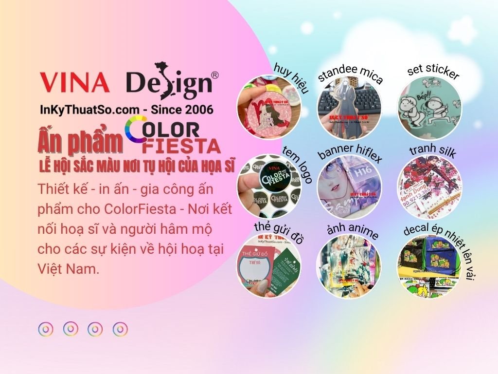 Top ấn phẩm sự kiện Color Fiesta Lễ hội sắc màu nơi tụ hội của họa sĩ tại In Kỹ Thuật Số Since 2006