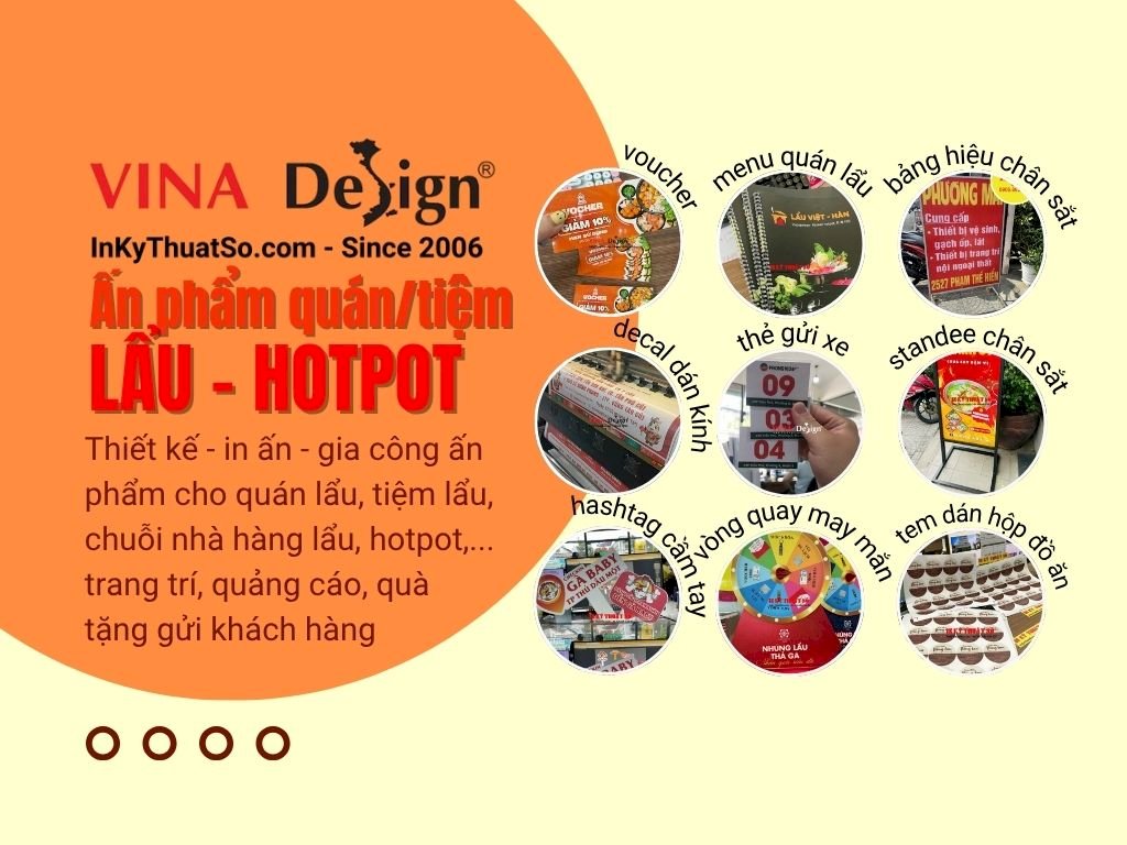 Dịch vụ in ấn cho quán lẩu, tiệm lẩu, chuỗi nhà hàng lẩu