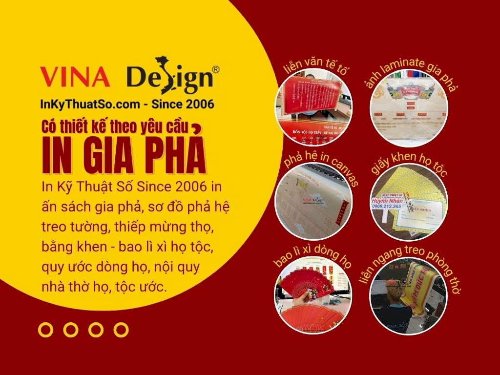 Top ấn phẩm cho dòng họ, họ tộc theo yêu cầu tại In Kỹ Thuật Số Since 2006