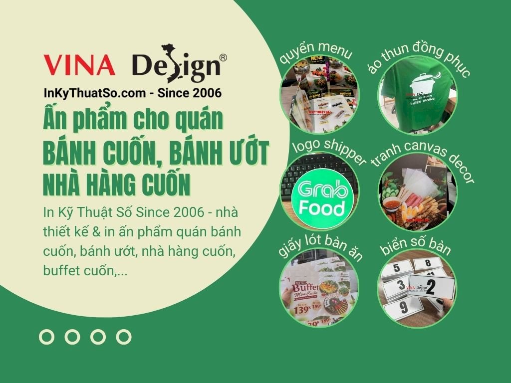 Dịch vụ in ấn cho quán bánh cuốn, bánh ướt