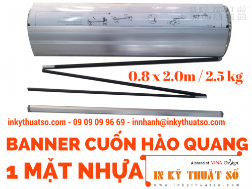 Banner cuốn hào quang một mặt nhựa