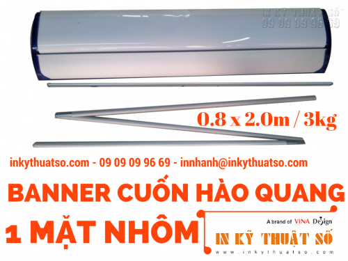 Banner cuốn hào quang một mặt nhôm