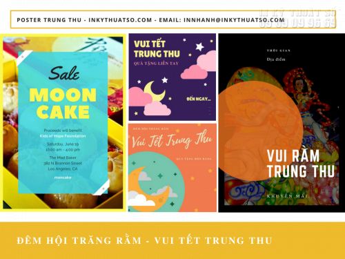 In poster Trung Thu dán cửa kính cho cửa hàng bánh kẹo, bakery