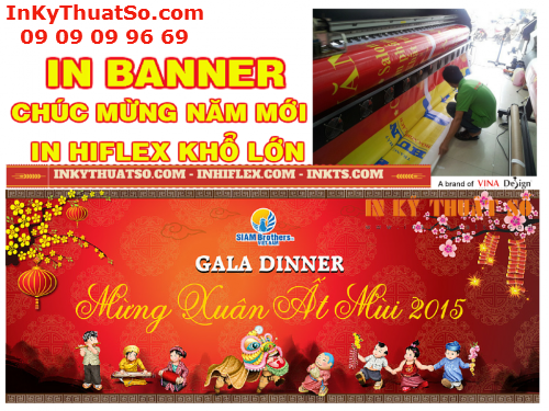 Băng rôn chúc mừng năm mới 2015 HCM