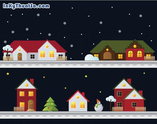 Christmas house vector