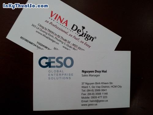 In danh thiếp dập nổi hoa văn độc đáo