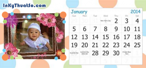 In lịch tết em bé 2014