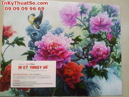 In tranh hoa mẫu đơn trên nền vải Canvas - In Kỹ Thuật Số Since 2006