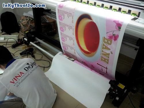 In tranh treo tường khổ lớn cho cửa hàng bánh flan