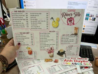 In menu quán ăn vặt dạng tấm cầm tay khổ A3 - INKTS527