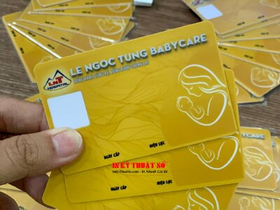 In thẻ khám bệnh cho bệnh viện, in thẻ nhựa PVC 4 lớp, ép mờ - INKTS616