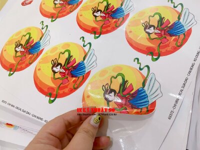 Miếng dán Sticker Trung thu, hình dán Hằng Nga cute in Decal sữa - INKTS609