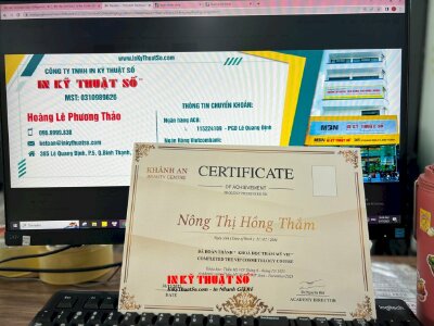 In giấy chứng nhận đã hoàn thành khóa học thẩm mỹ VIP - INKTS741