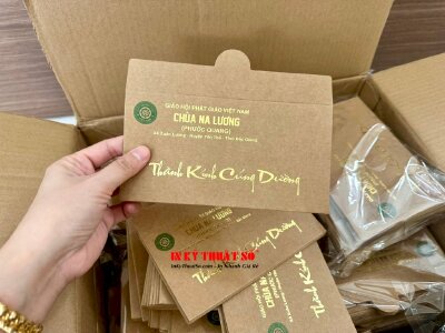 In phong bì cúng dường giấy Kraft cho chùa - INKTS736