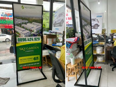 In standee đế sắt ngoài trời giới thiệu dự án bất động sản - INKTS814