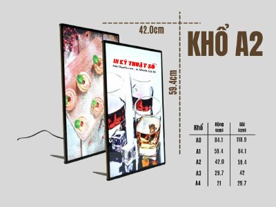 Hộp đèn Led A2 siêu mỏng, Menu Led thay nội dung, Poster Tranh điện bán hàng, biển Led quảng cáo - INKTS1003