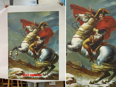 In Canvas bức tranh Napoleon cưỡi ngựa, in tranh sơn dầu trên nền vải bố Canvas khổ lớn - INKTS966