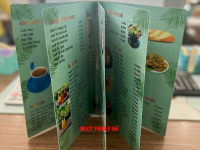 In menu quán cà phê, làm menu nhựa đóng cuốn gáy lò xo chống thấm, chống cong vênh - INKTS950