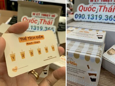 In thẻ tích điểm quán coffee ghi lời cảm ơn khách hàng - INKTS994