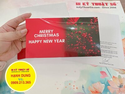 In thiệp Giáng Sinh, Noel, thiệp Merry Christmas and Happy New Year cho quý Mục sư - INKTS1012