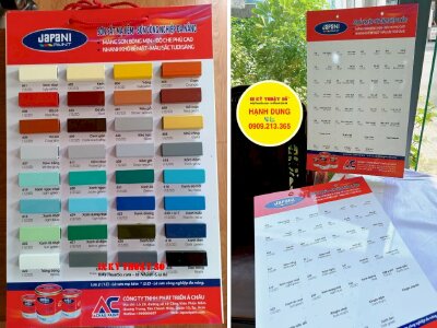 Bảng chia ô màu sơn cho cửa hàng, bảng format xỏ dây treo bảng giới thiệu màu sơn sắt mạ kẽm - INKTS1181