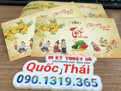 In thiệp chúc Tết khách hàng, đối tác, in thiệp giấy mỹ thuật nhũ bạc - INKTS1155