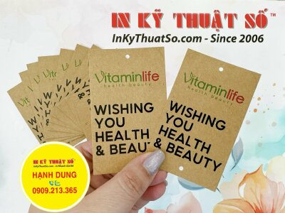 In tag giấy Kraft treo gắn hộp quà tặng sản phẩm thực phẩm chức năng, làm đẹp - INKTS1338