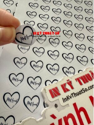 In tem nhãn Decal sữa sticker trái tim Most-loved Stickers - INKTS1349