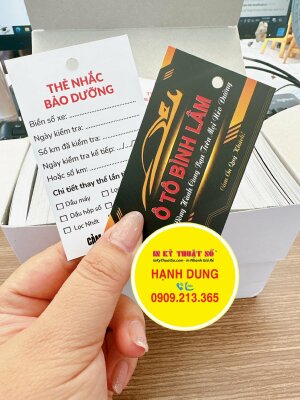 In phiếu nhắc bảo dưỡng ô tô cho salon ô tô, gửi hàng đi tỉnh từ TPHCM - INKTS1491