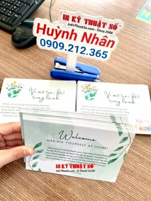 In card thank you, card welcome making yourself at home cho homestay, hàng gửi về Bảo Lộc từ TPHCM - INKTS1611