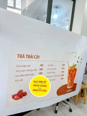 In film backlit lắp hộp đèn Led, menu Led thay nội dung tại quầy order thu ngân quán - INKTS1597