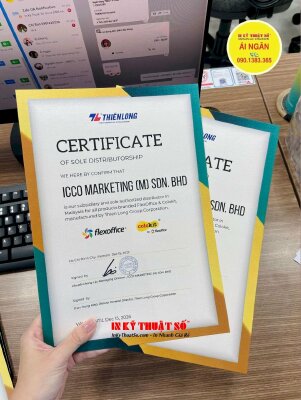 In giấy chứng nhận Nhà phân phối độc quyền bằng tiếng Anh Certificate of Sole Distributorship - INKTS1552