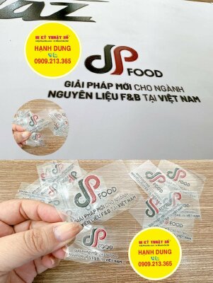 In logo công ty UV DTF dán lên mọi vật liệu phẳng, chống nước, bền màu, tem nổi logo - INKTS1599