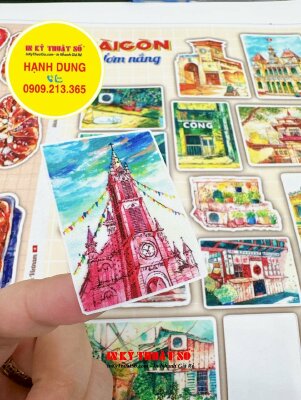 In Sticker dạng set chủ đề Proud Vietnam, sticker Decal sữa mực dầu cán màng kim sa - INKTS1526